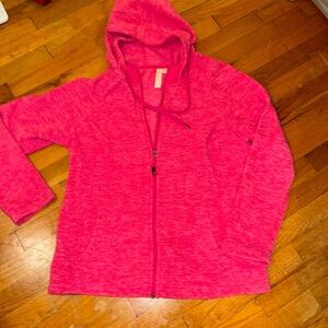 Greentea ladies/women’s hot pink long sleeve jacket coat hoodie XL